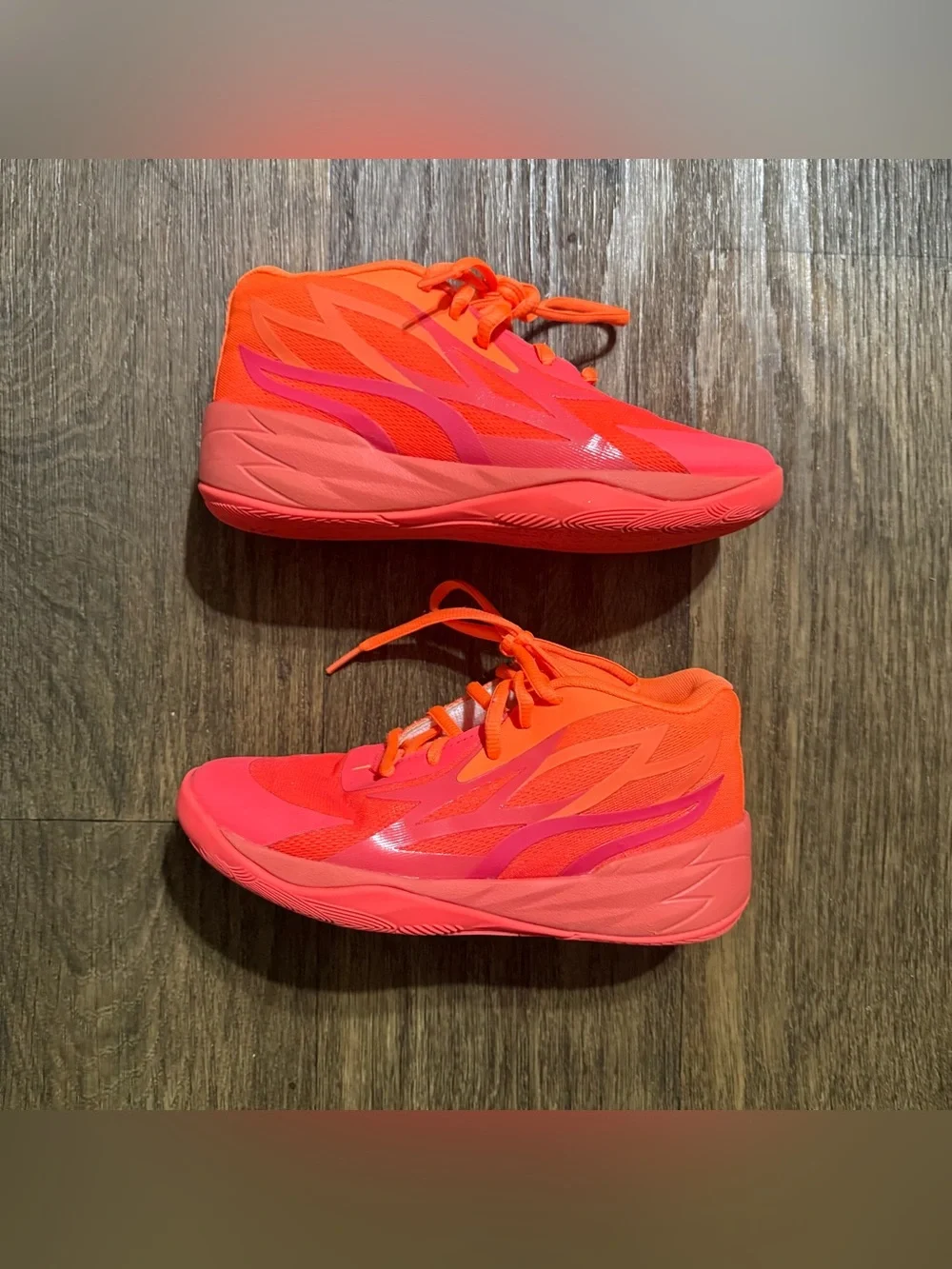 Puma MB.01 LaMelo Ball Kids Bright Orange Athletic Sneakers Size 3Y
